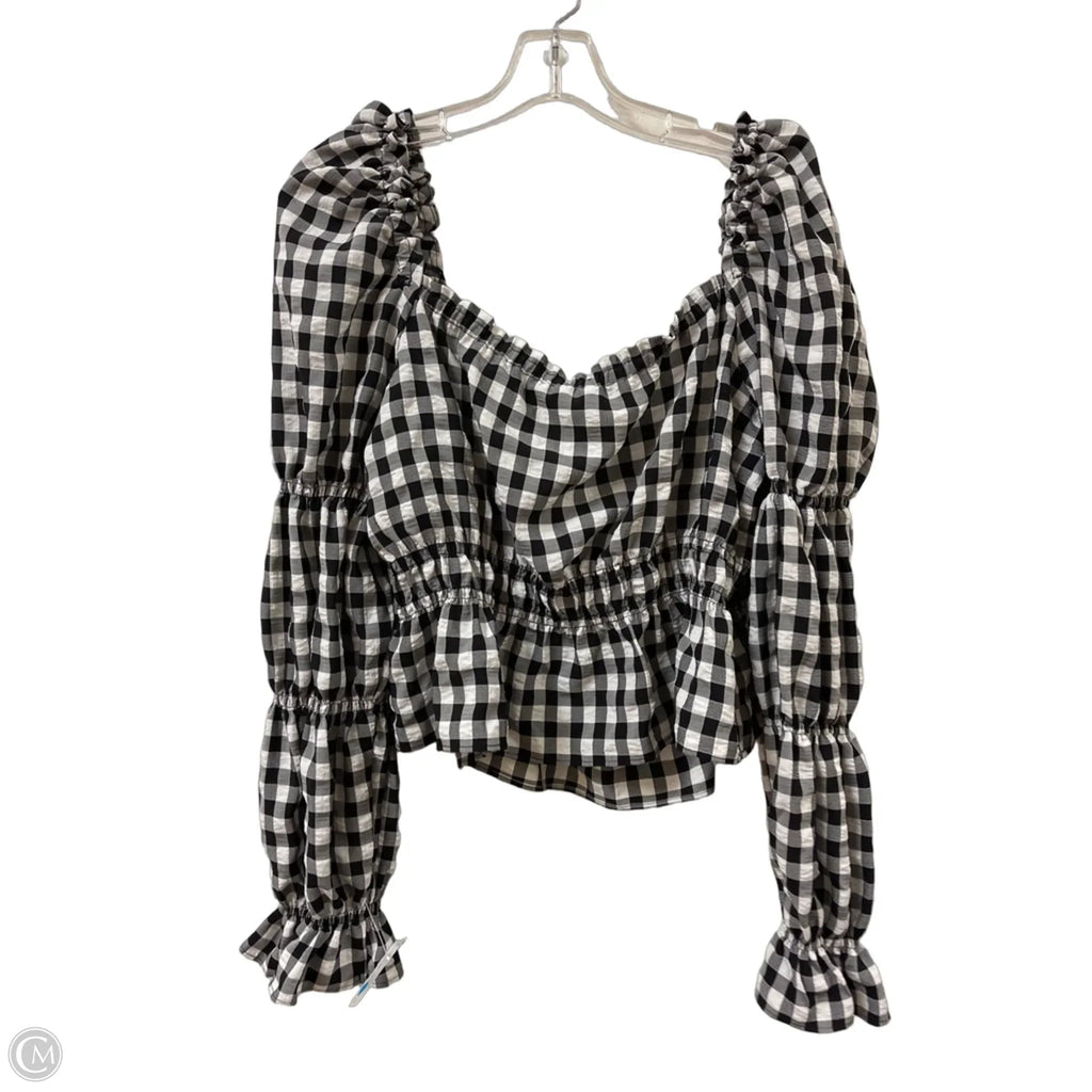 Top Long Sleeve By Divided In Black & White, Size: Xl