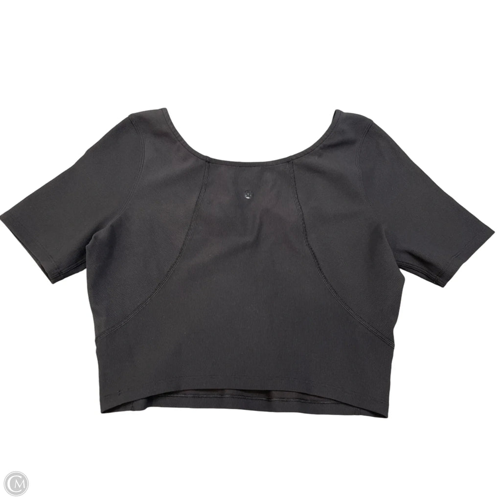 Athletic Top Short Sleeve By Lululemon In Black, Size: S