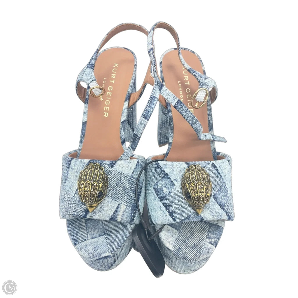 Sandals Designer By Kurt Geiger In Blue Denim, Size: 7.5