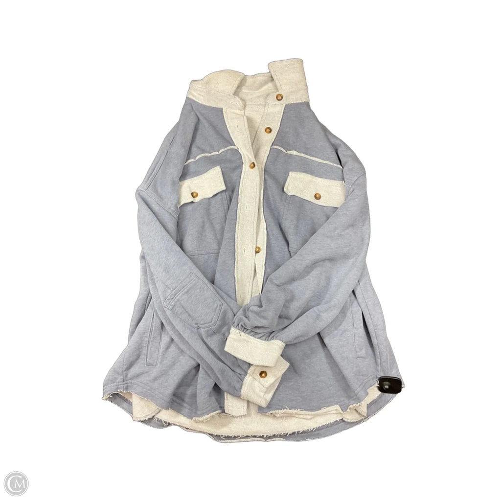 Jacket Shirt By Pol In Blue, Size: M