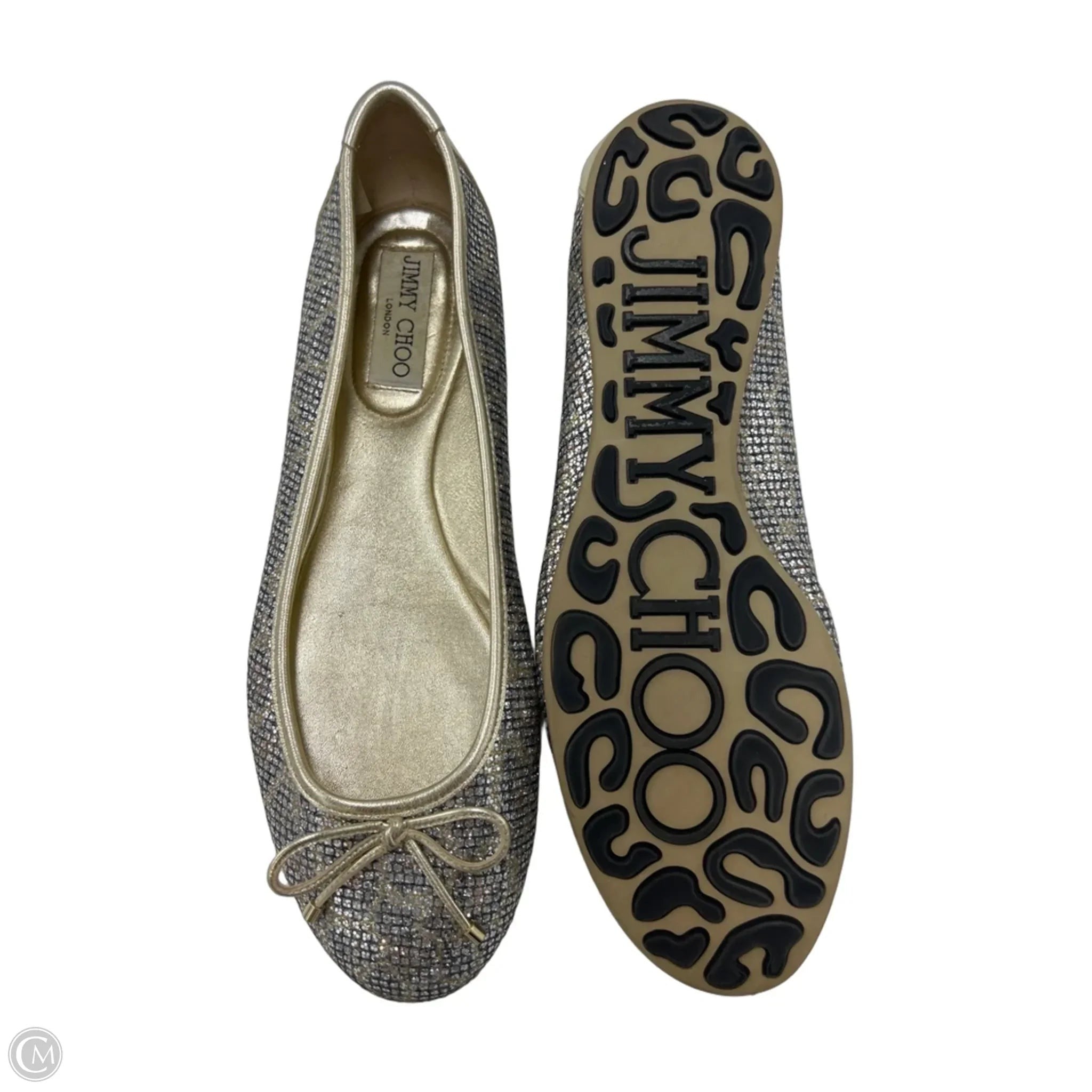 Like New! Jimmy Choo Walsh Leopard Glitter Ballet Luxury Shoes, Size: 9