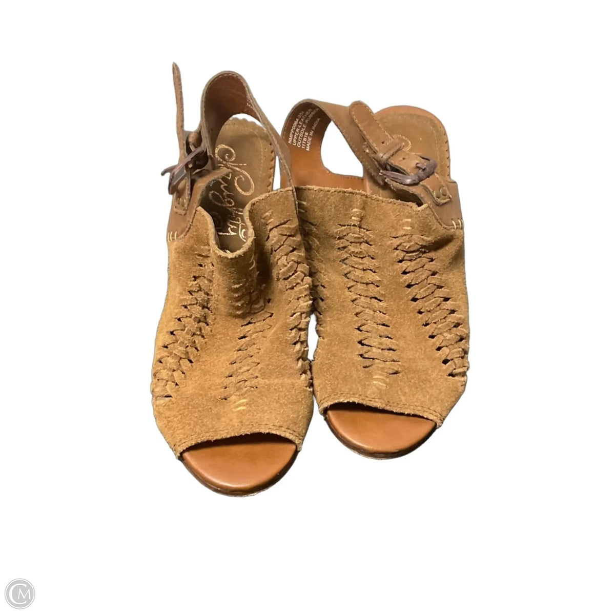 Sandals Heels Block By Naughty Monkey In Brown, Size: 6.5