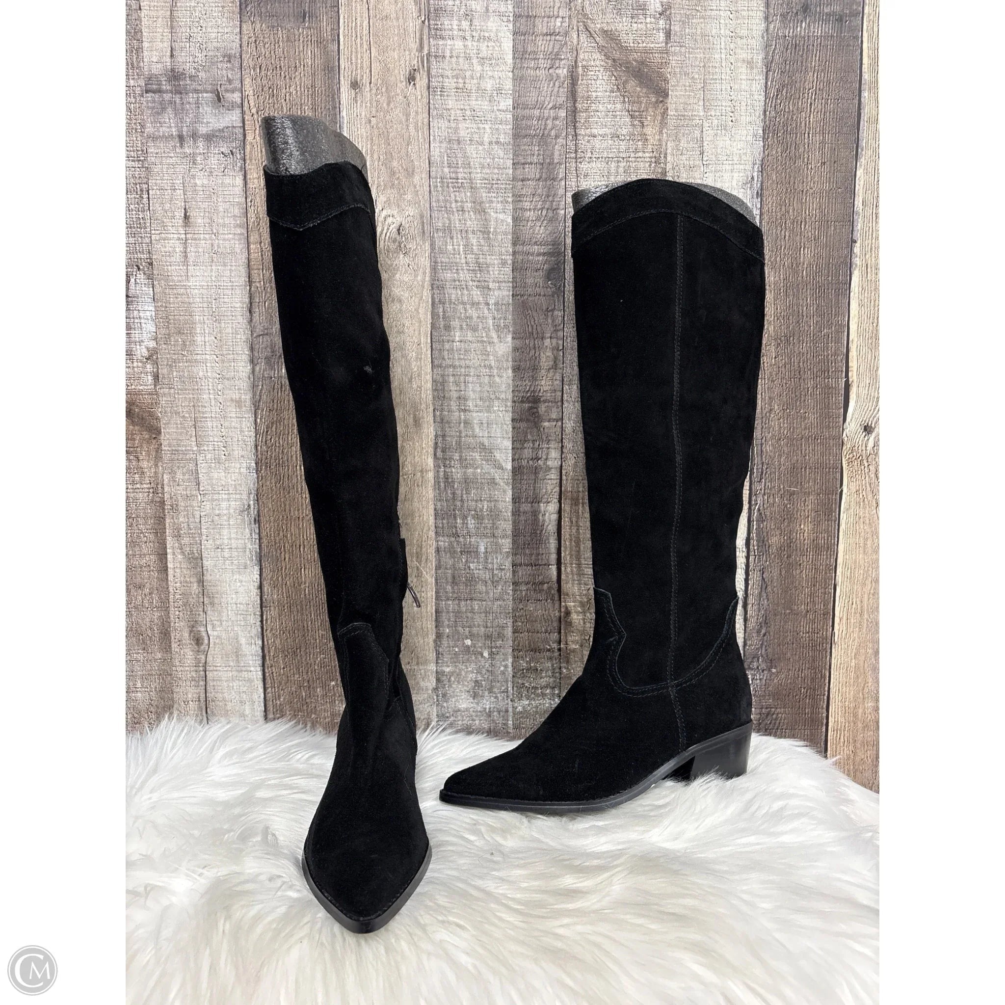 Boots Knee Heels By Nine West In Black, Size: 6.5