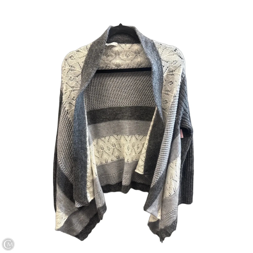 Sweater Cardigan By Mystree In Cream & Grey, Size: M