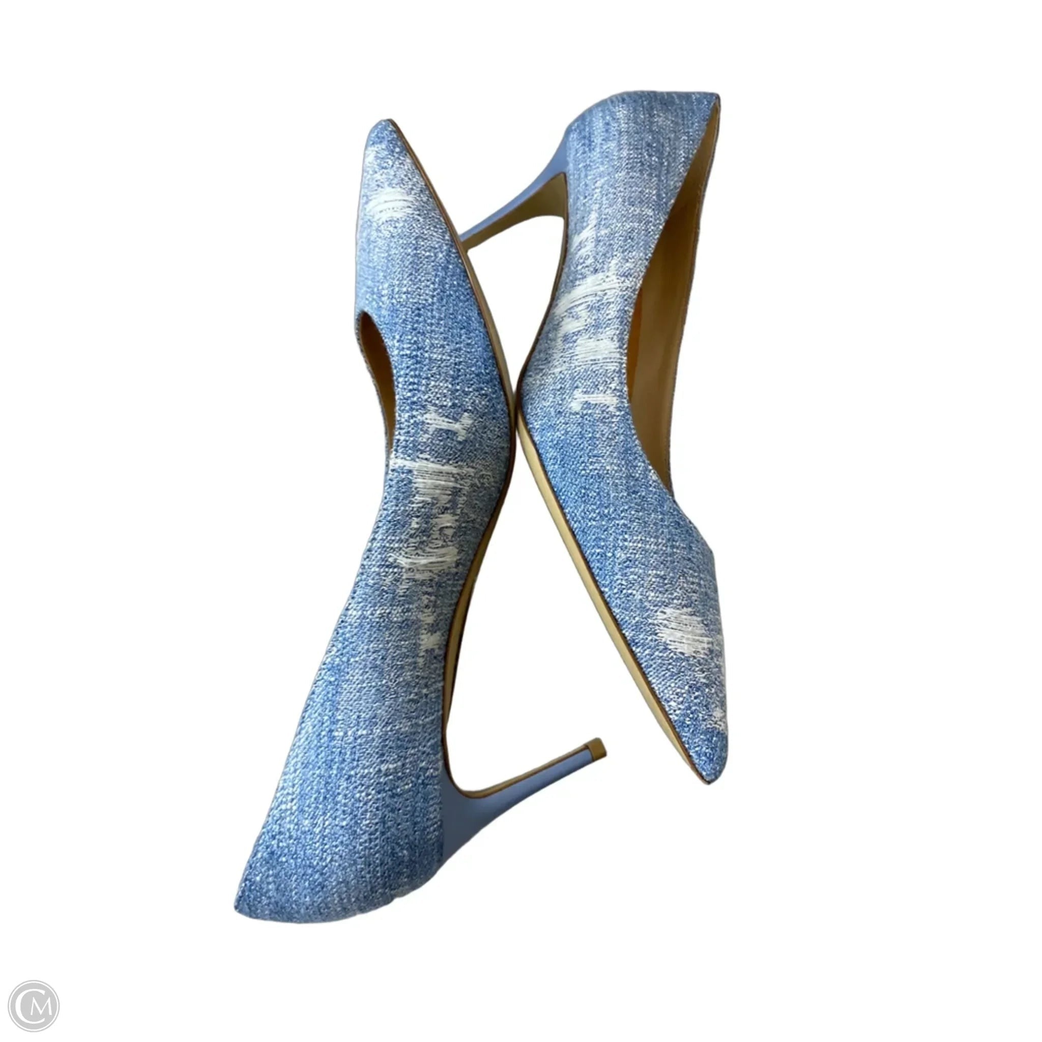 Shoes Heels Stiletto By Clothes Mentor In Blue Denim, Size: 10