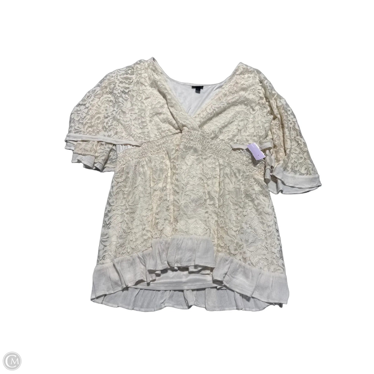 Top Short Sleeve By Torrid In Cream, Size: 3x