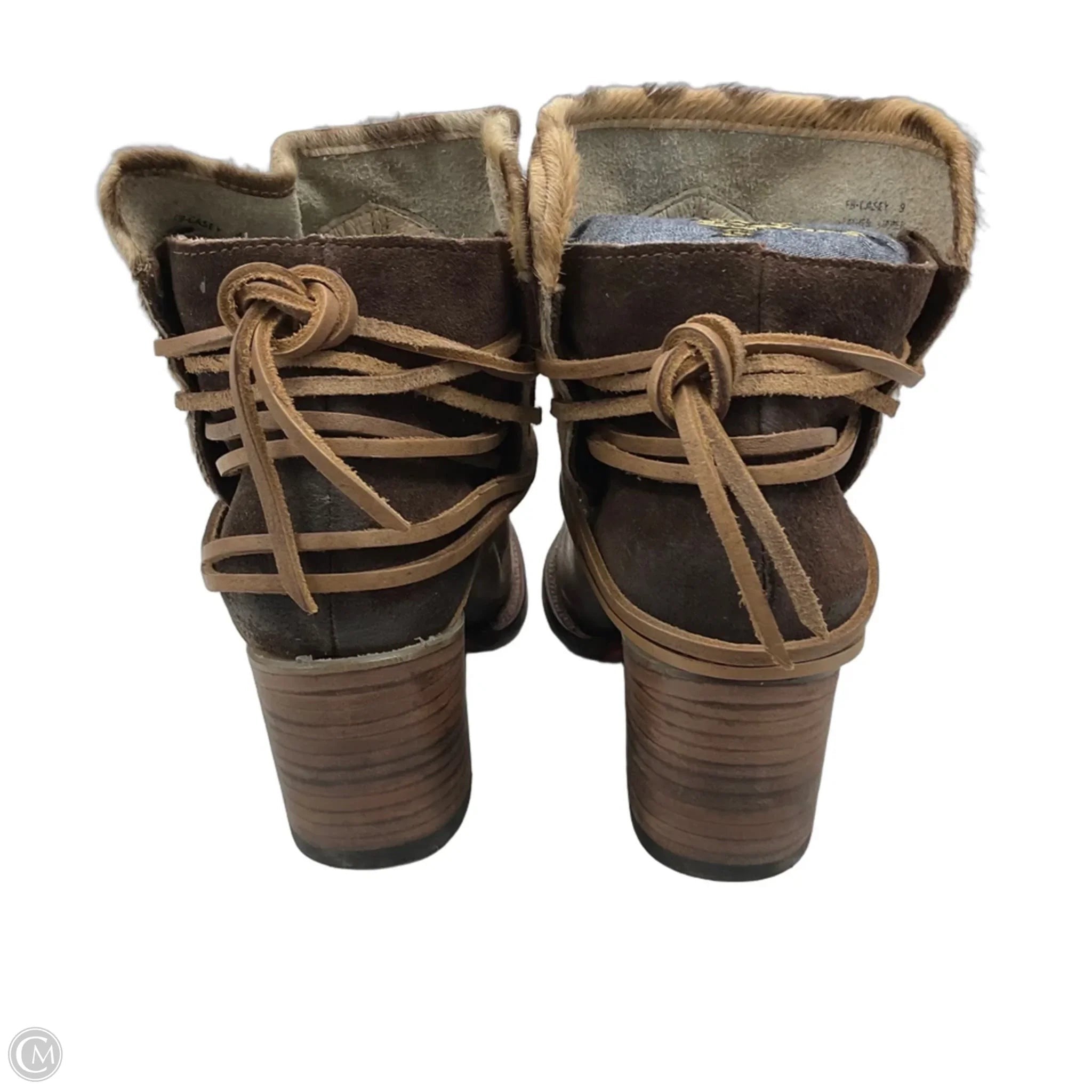 Boots Ankle Heels By Freebird In Brown, Size: 9