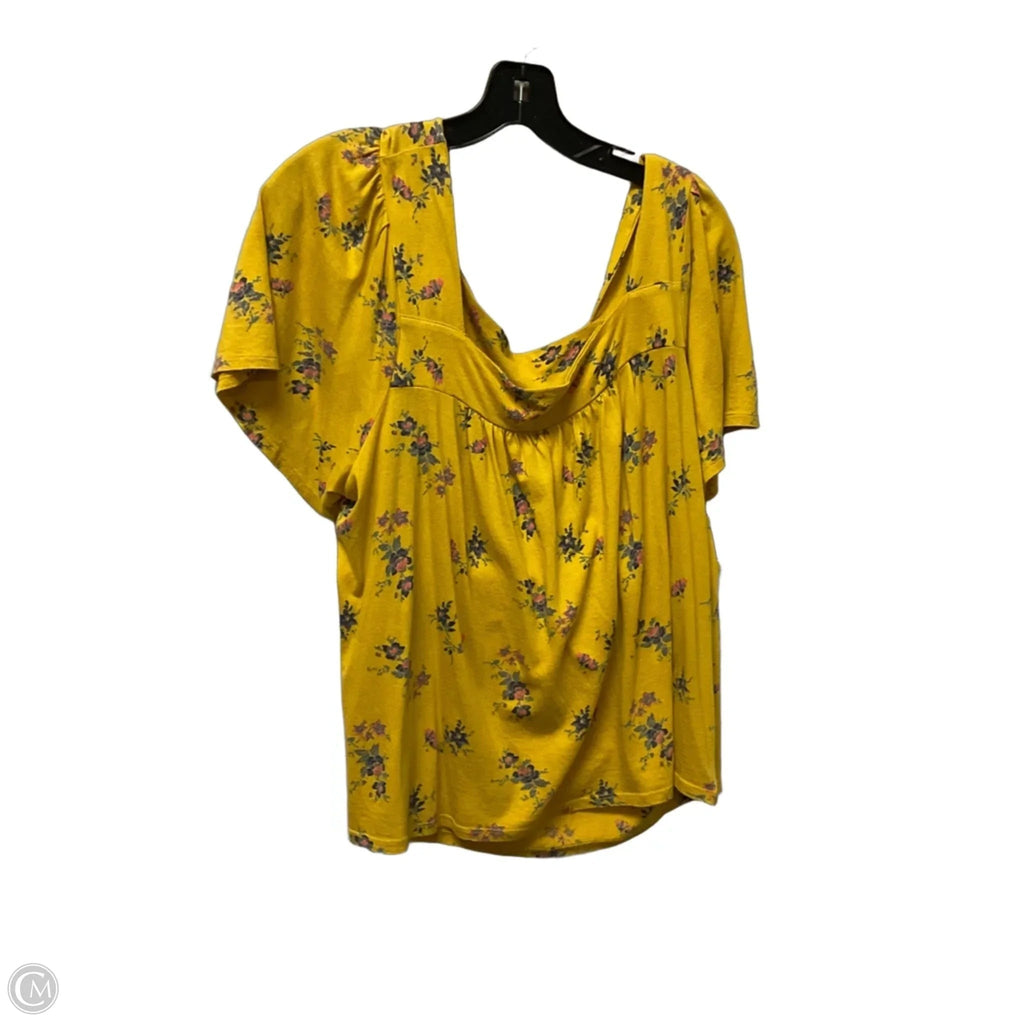 Top Short Sleeve Basic By Lucky Brand In Yellow, Size: Xl