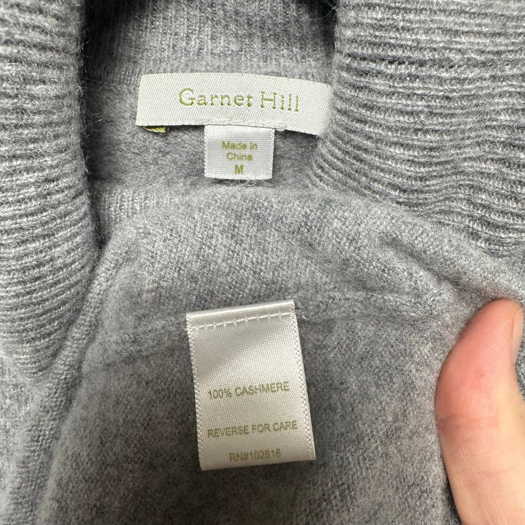 Turtleneck Sweater Cashmere By Garnet Hill In Grey, Size: M