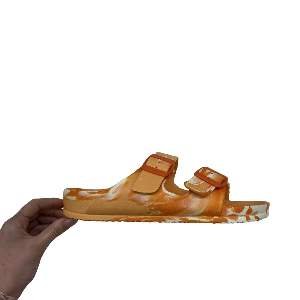 Sandals Flats By Crane In Orange, Size:9.5