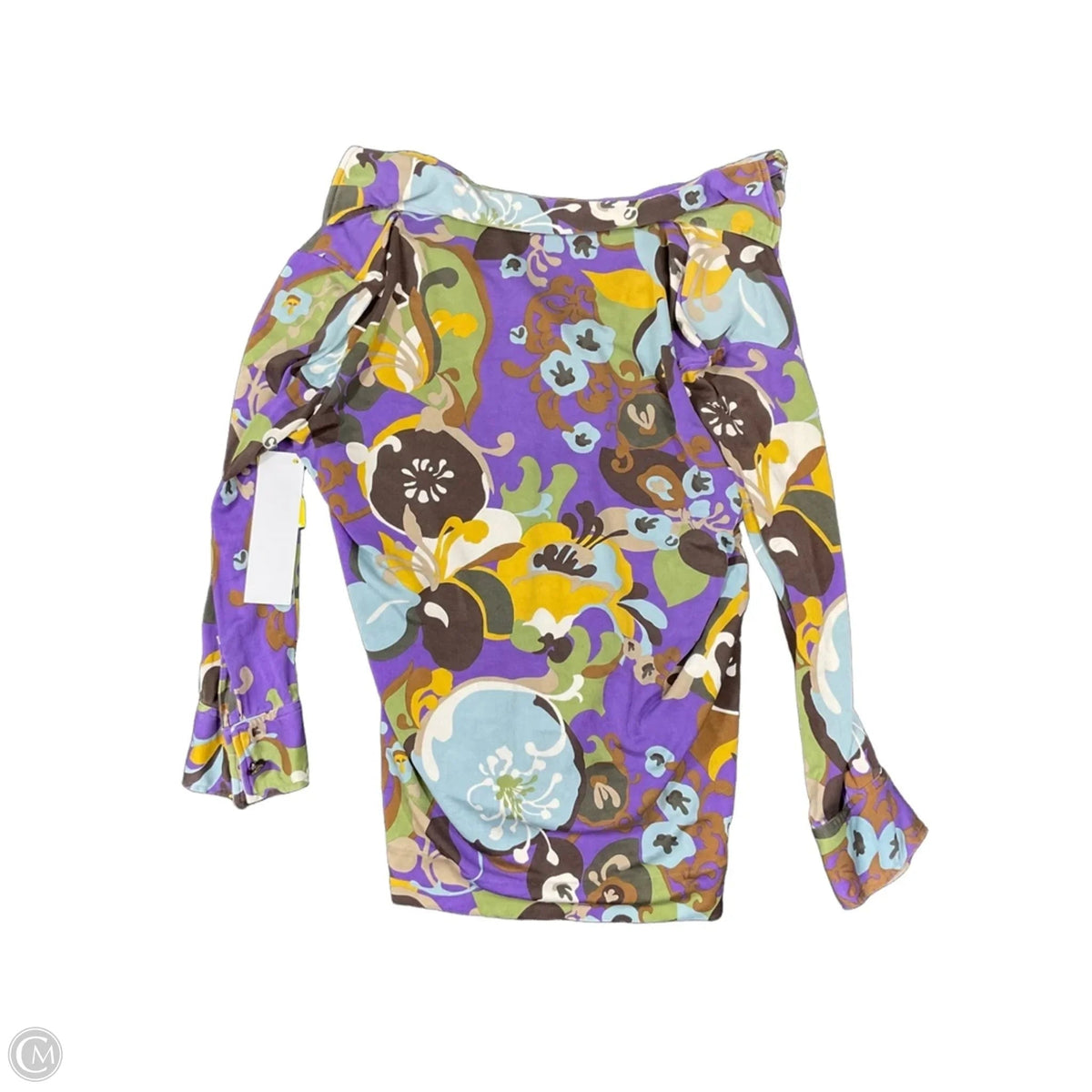 Top Long Sleeve By Tory Burch In Green & Purple, Size: M