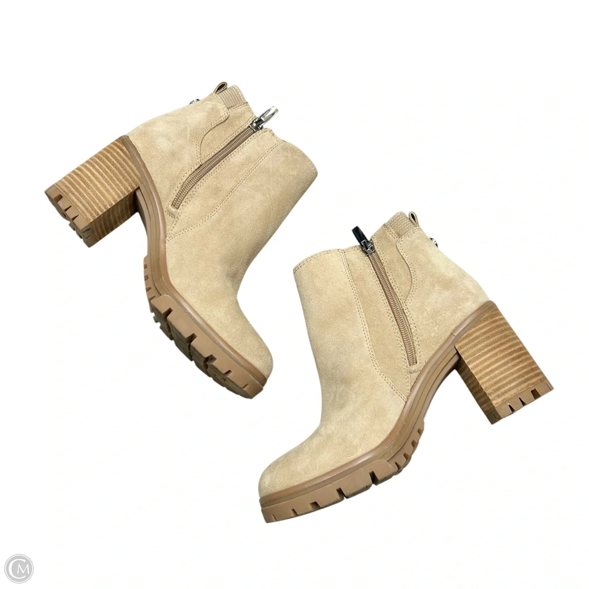 Boots Ankle Heels By Vince Camuto In Tan, Size: 7.5