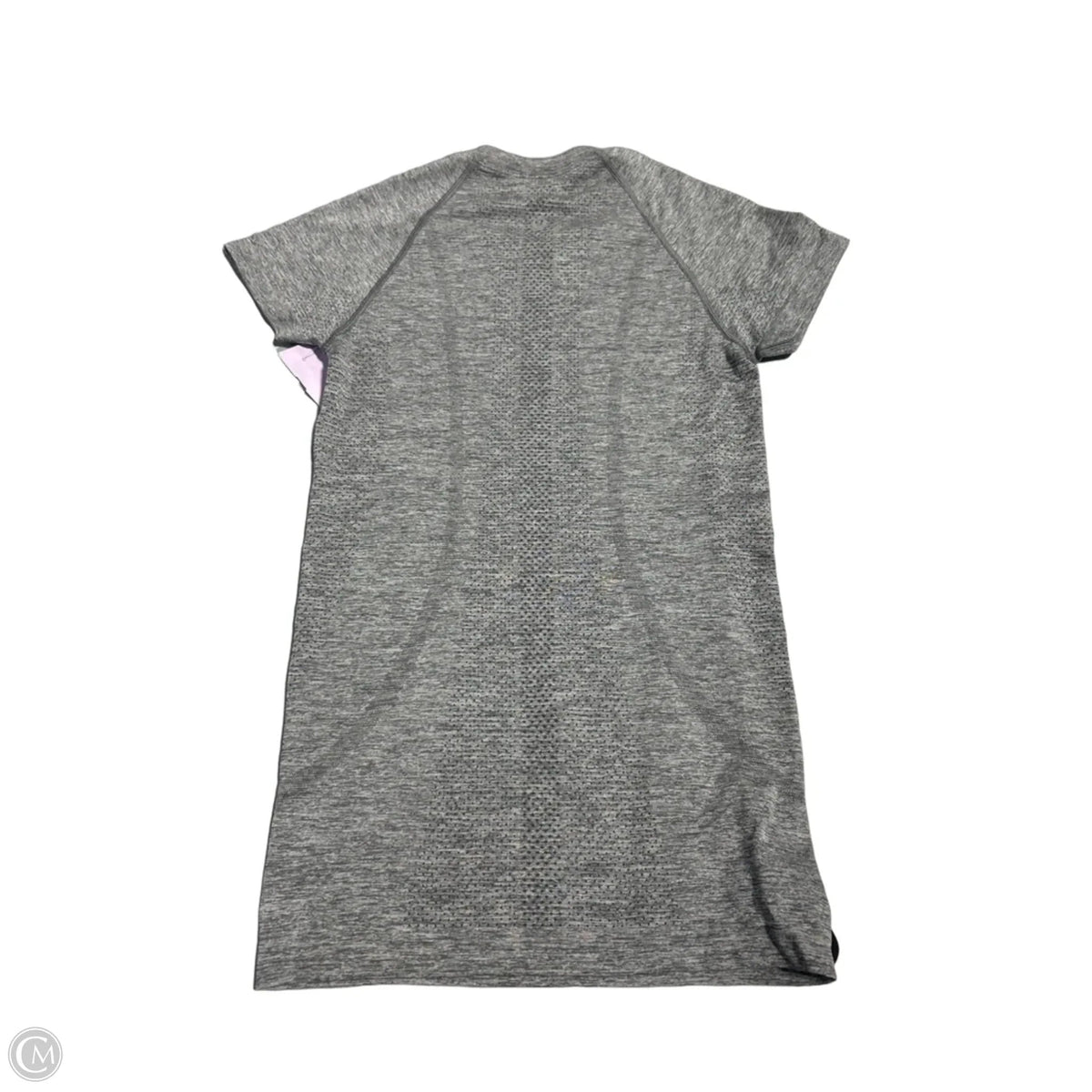 Athletic Top Short Sleeve By Lululemon In Grey, Size: Xs