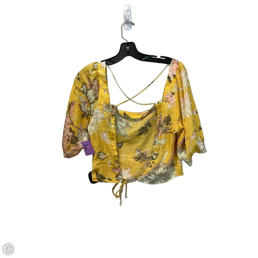 Top Short Sleeve By H&m In Yellow, Size: M