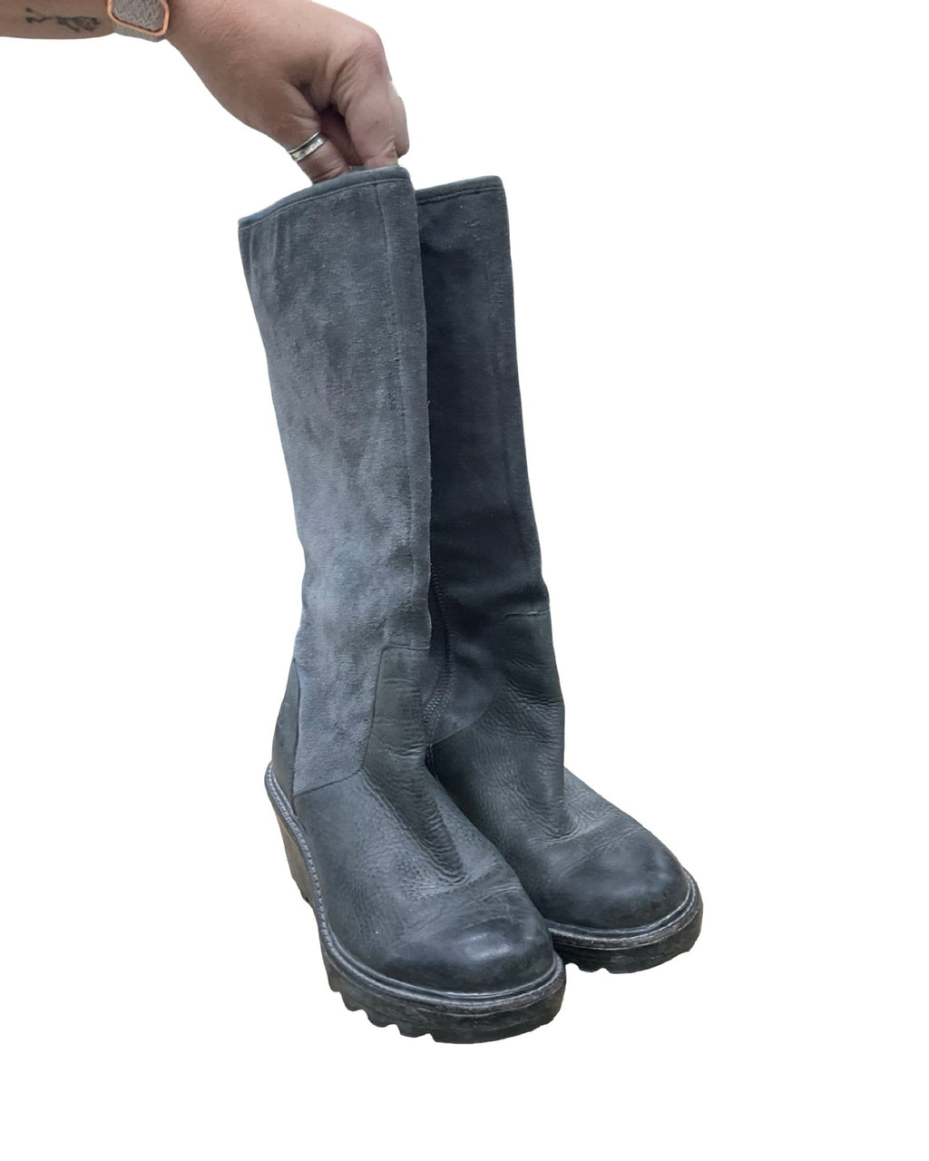 Boots Mid-Calf Heels By Sorel In Grey, Size:7