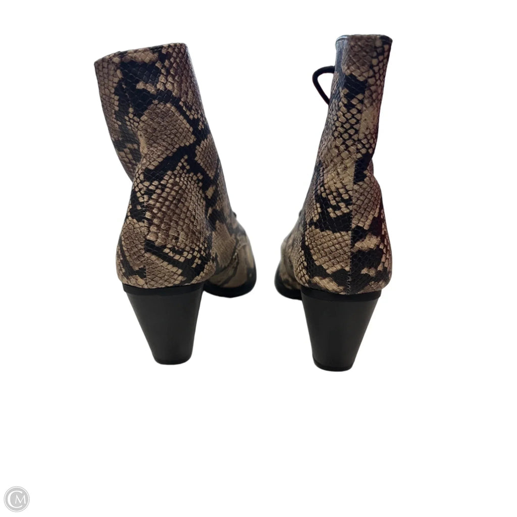 Boots Ankle Heels By Qupid In Snakeskin Print, Size: 9