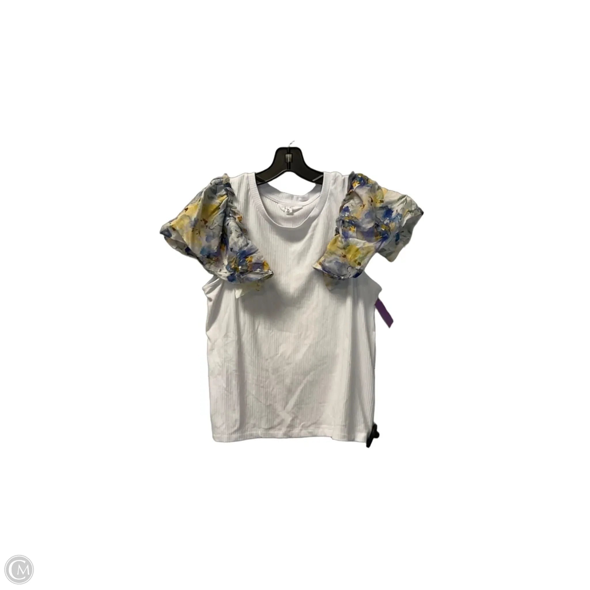 Top Short Sleeve By Nicole Miller In White, Size: M