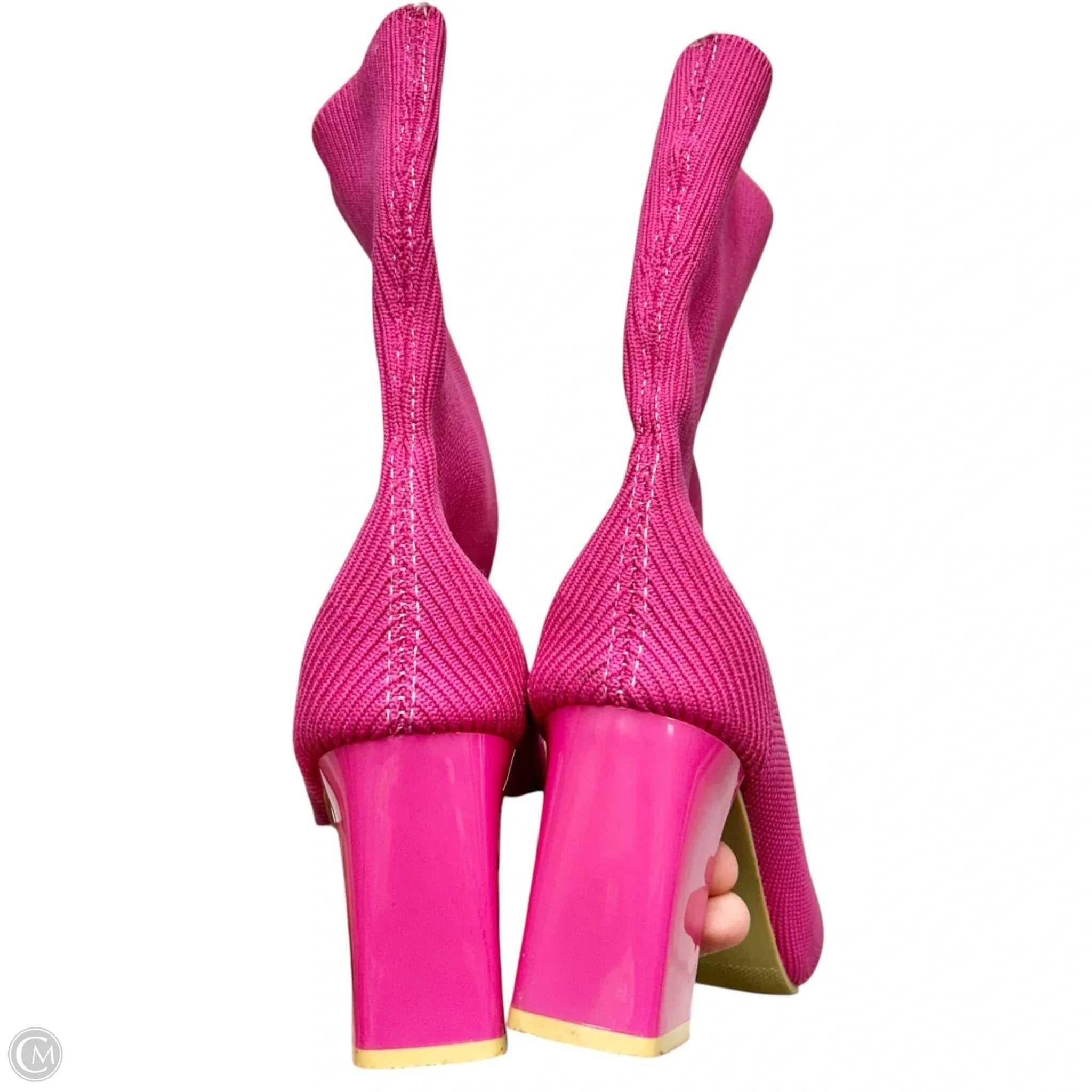 Boots Ankle Heels In Pink, Size: 7.5