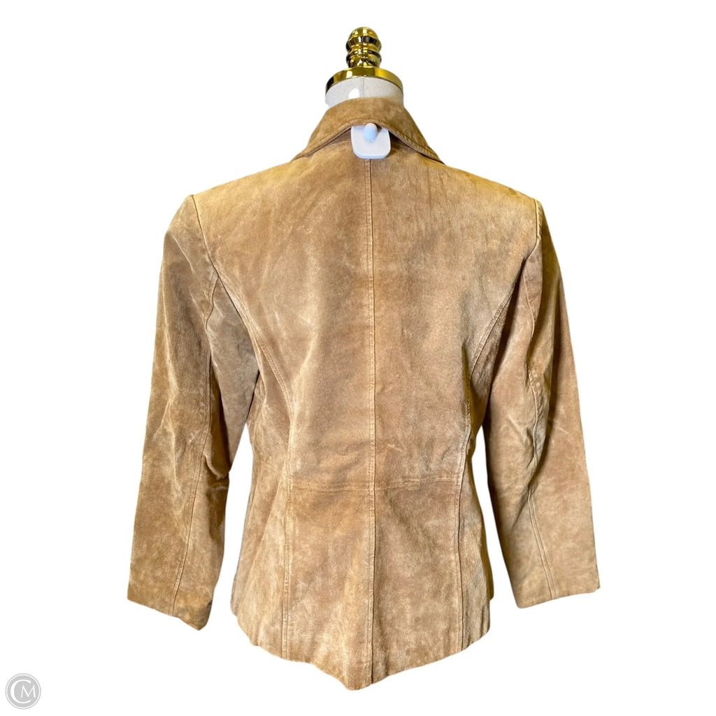 Jacket Leather By Relativity In Tan, Size: S