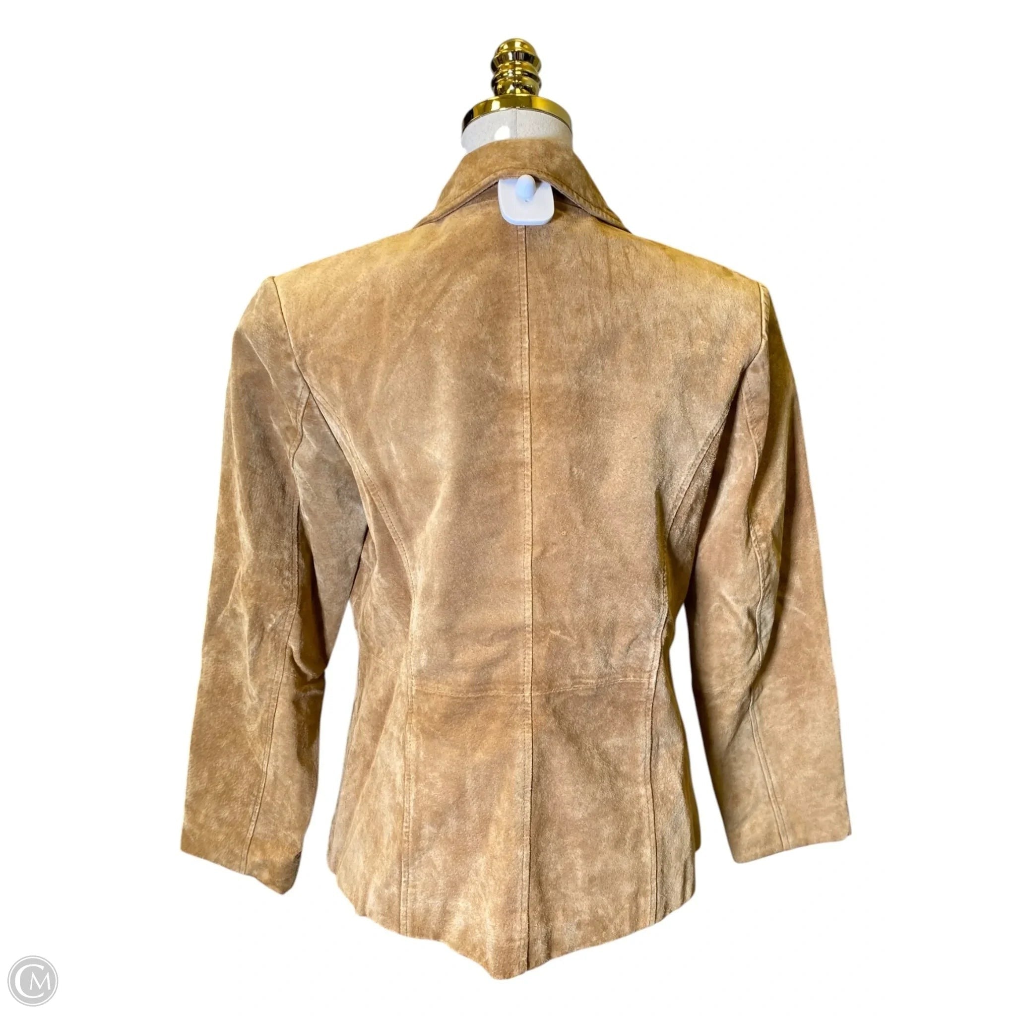 Jacket Leather By Relativity In Tan, Size: S