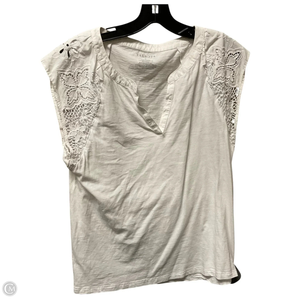 Top Short Sleeve By Talbots In White, Size: M