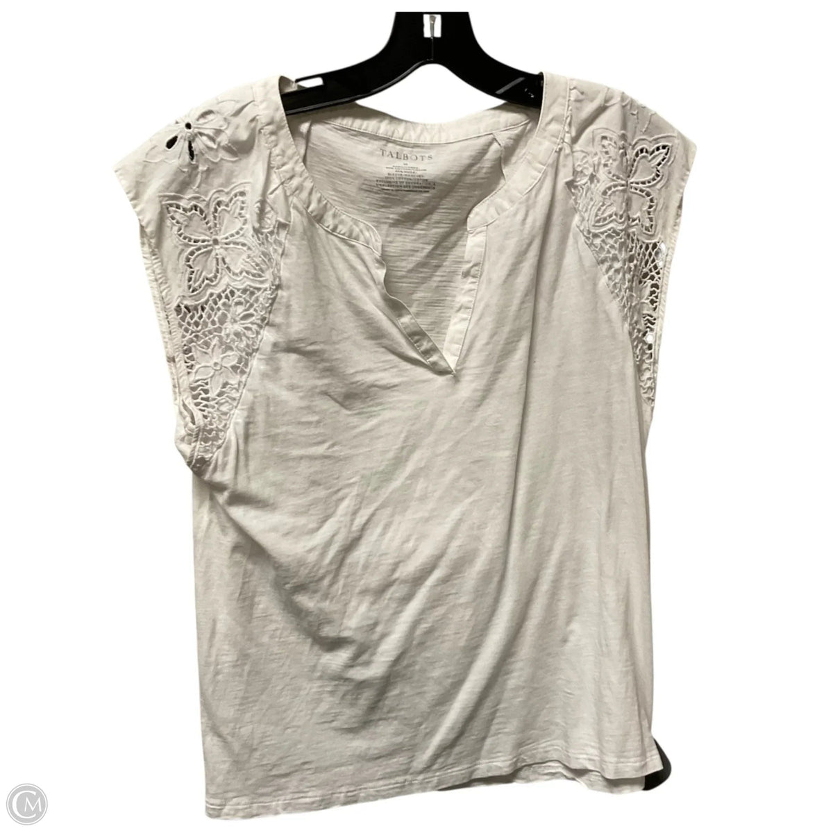 Top Short Sleeve By Talbots In White, Size: M