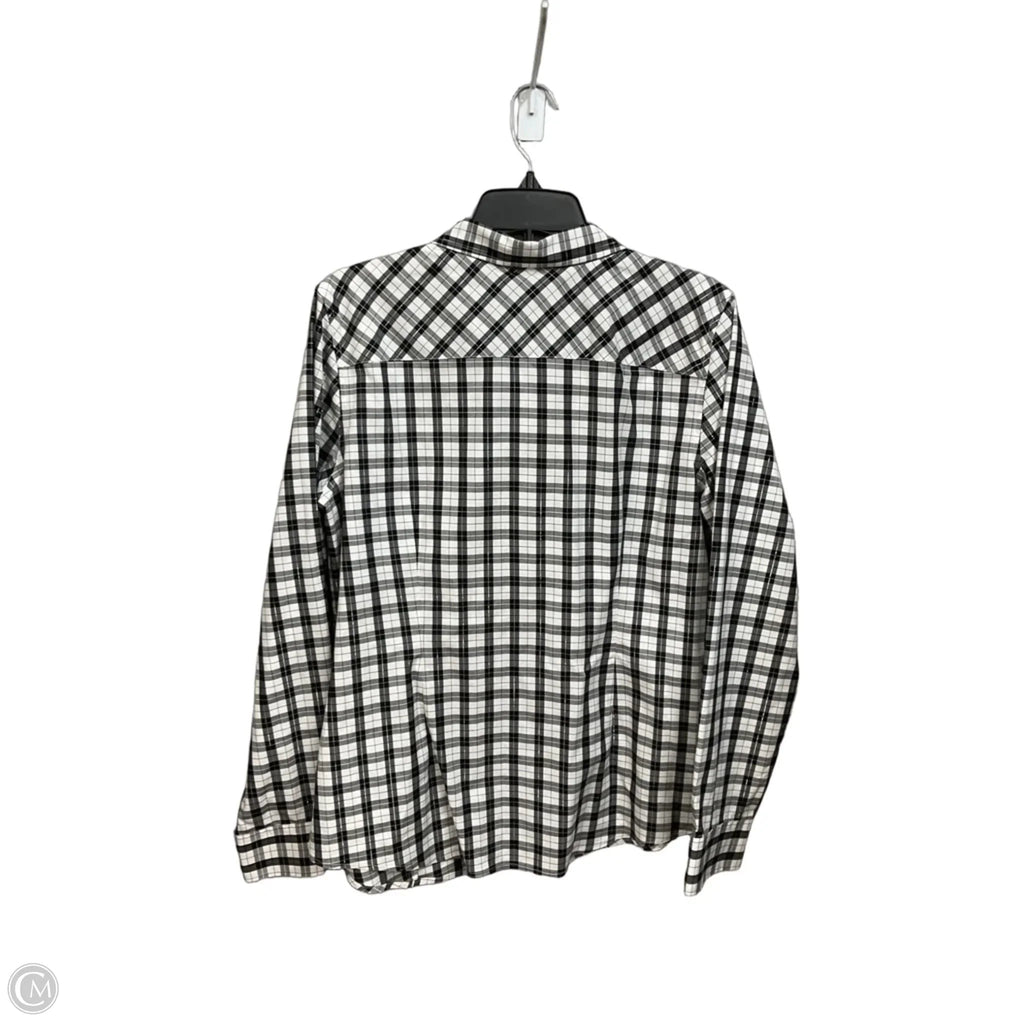 Top Long Sleeve By Talbots In Plaid Pattern, Size: M