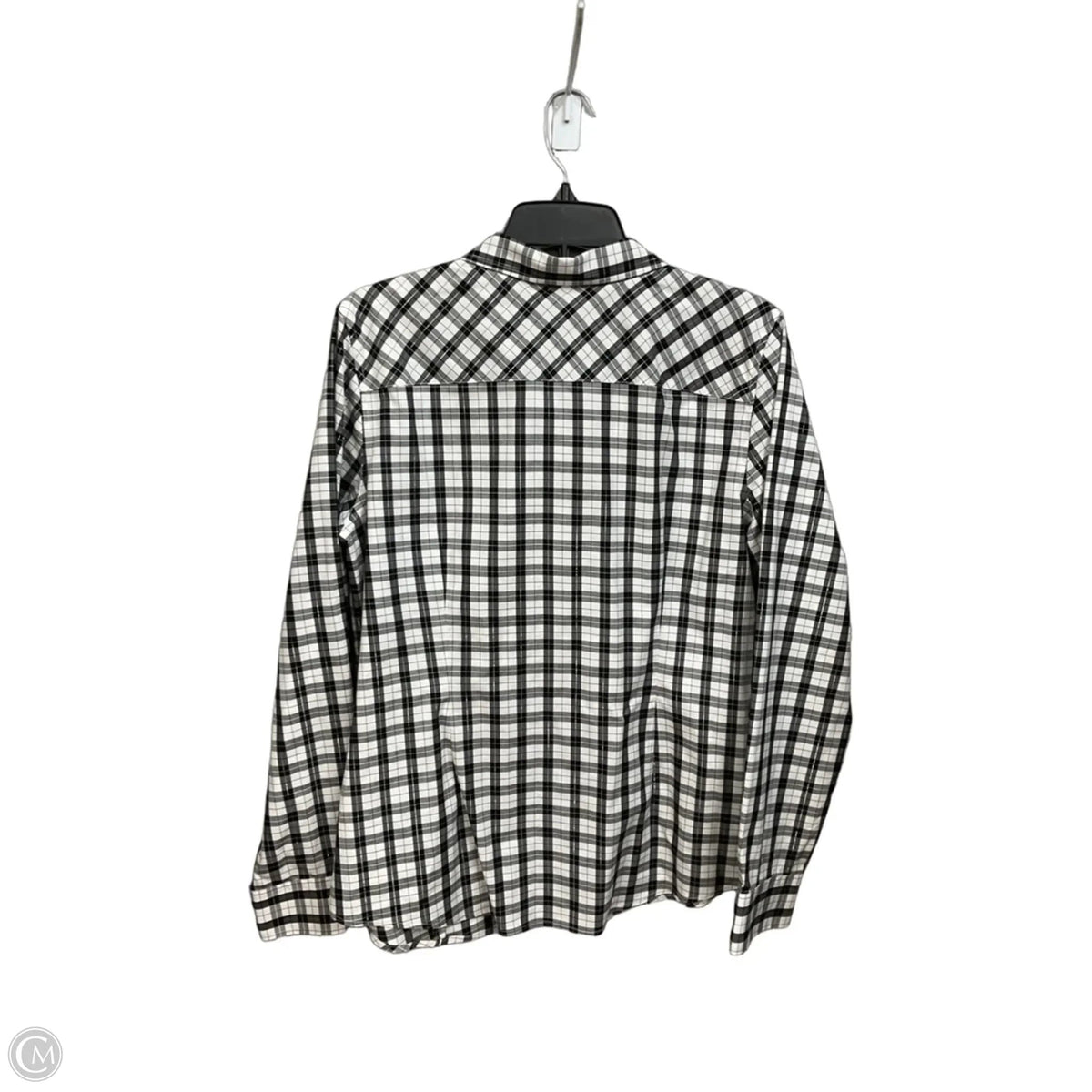 Top Long Sleeve By Talbots In Plaid Pattern, Size: M