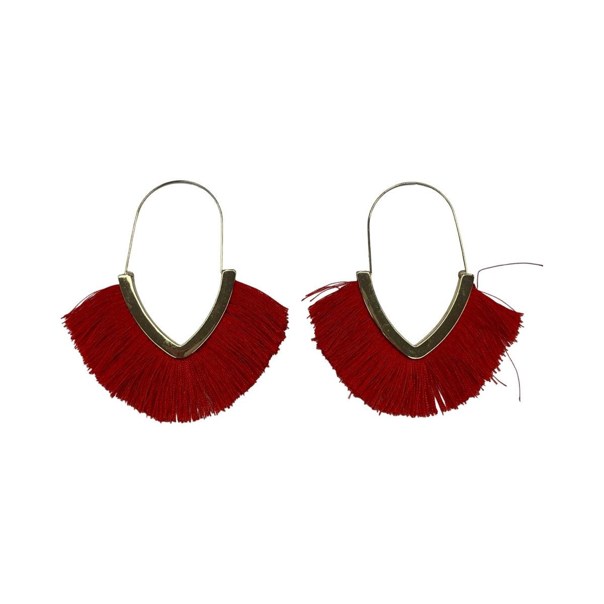 Earrings Statement By Clothes Mentor In Gold & Red