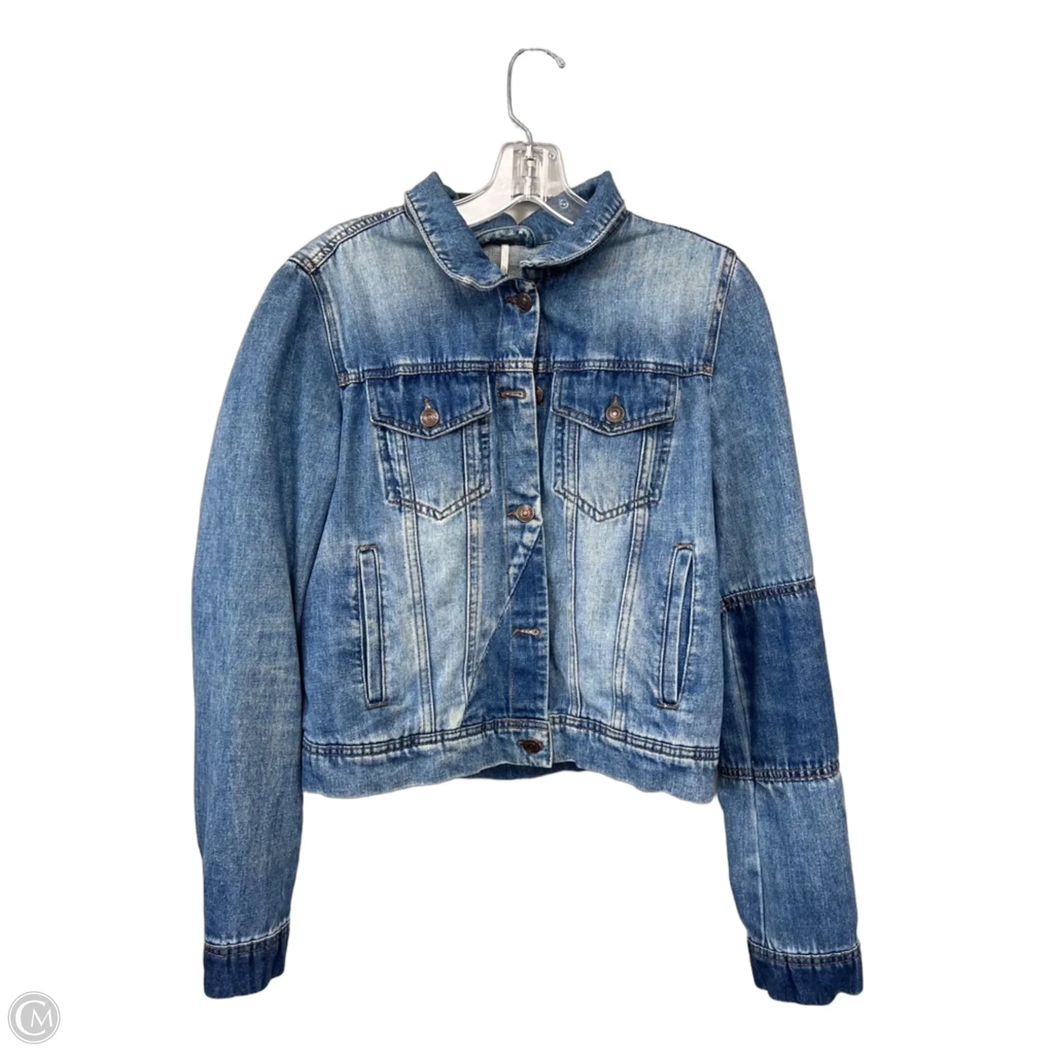 Jacket Denim By Free People In Blue Denim, Size: M