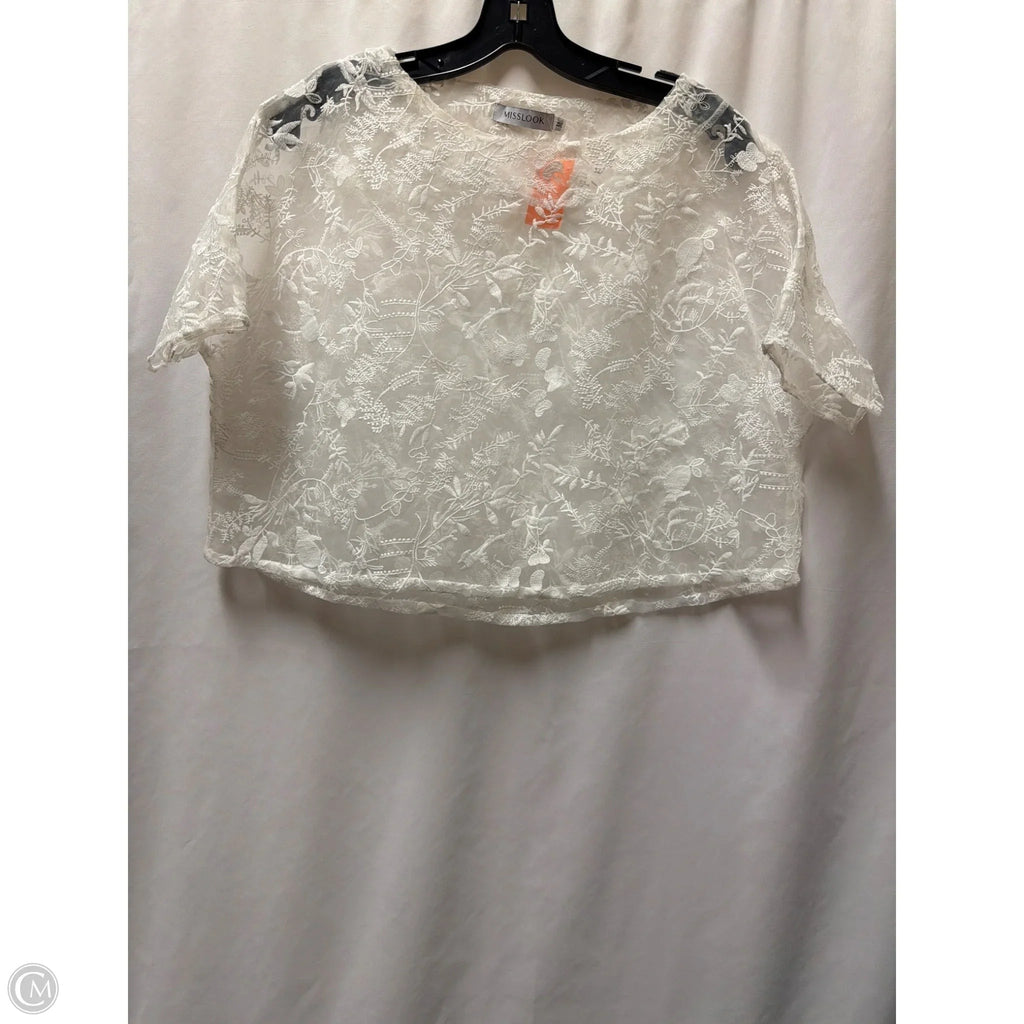 Top Short Sleeve By Misslook In White, Size: M