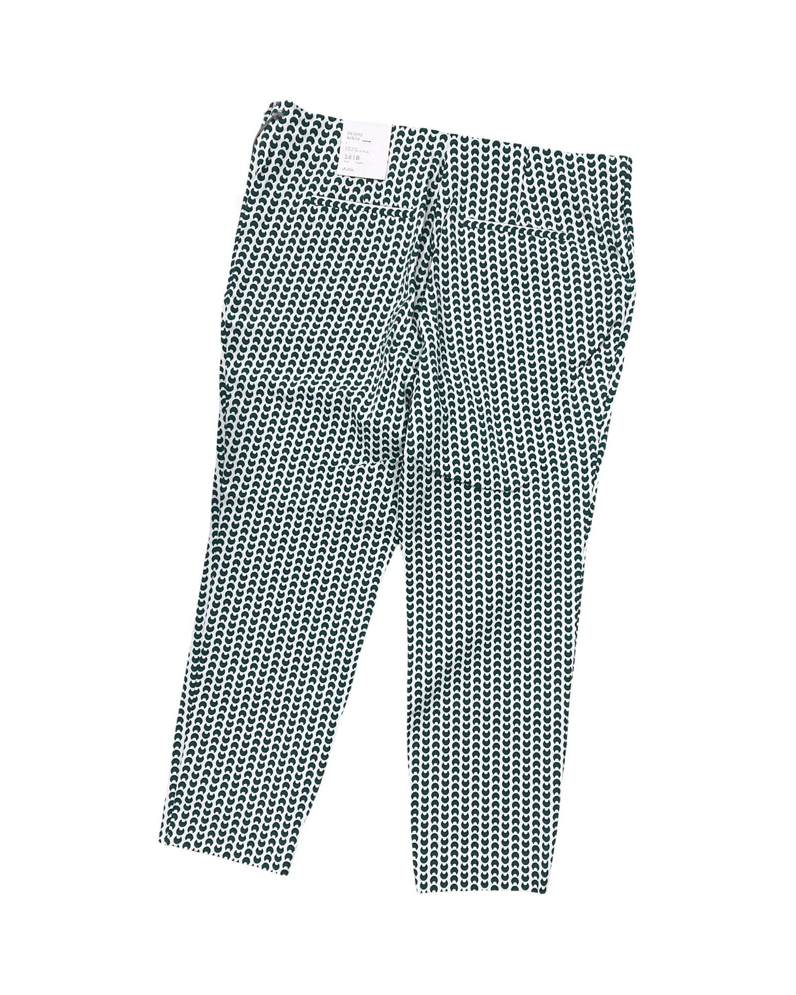 Pants Cropped By A New Day In Green & White, Size:16