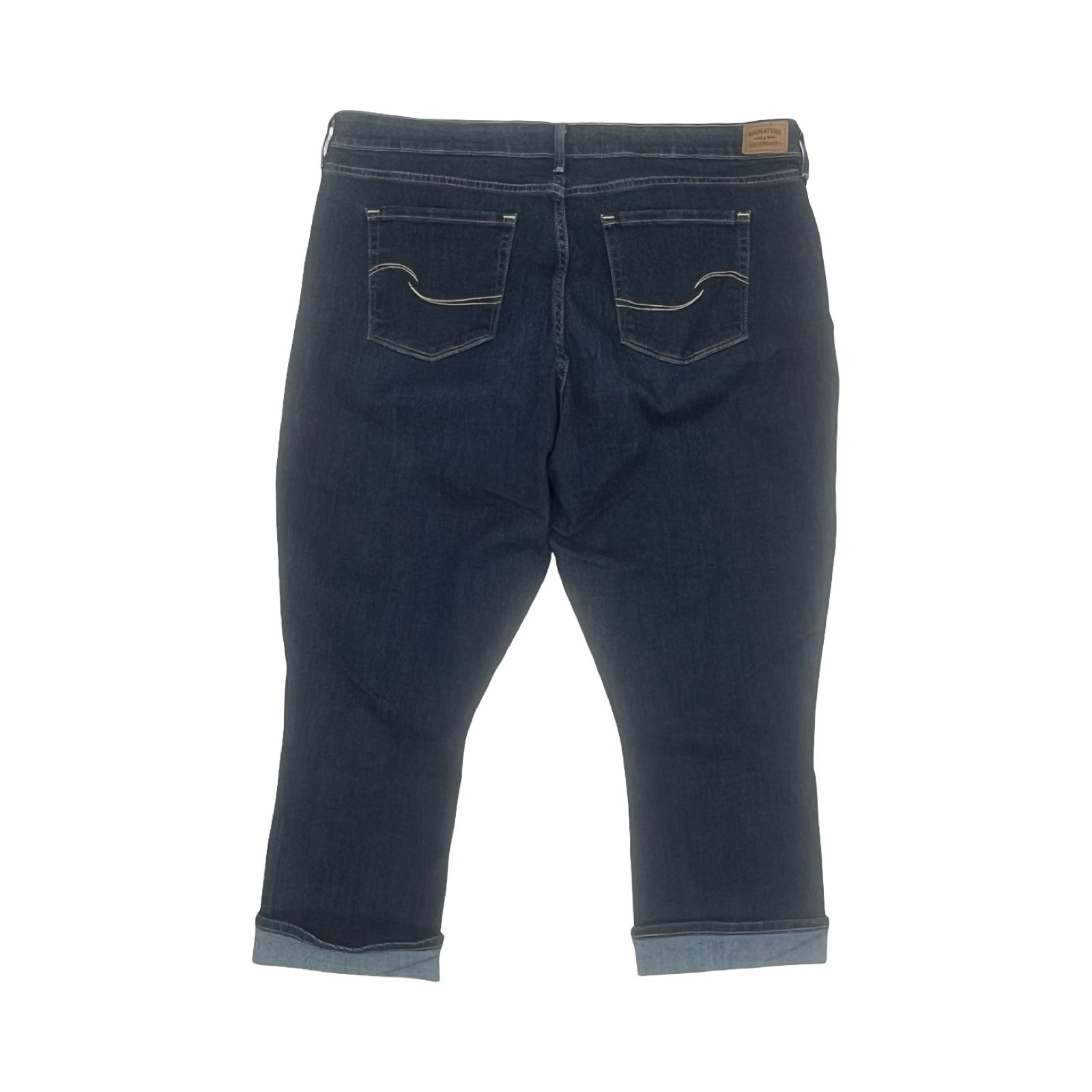Jeans Cropped By Levis Signature In Blue Denim, Size:20