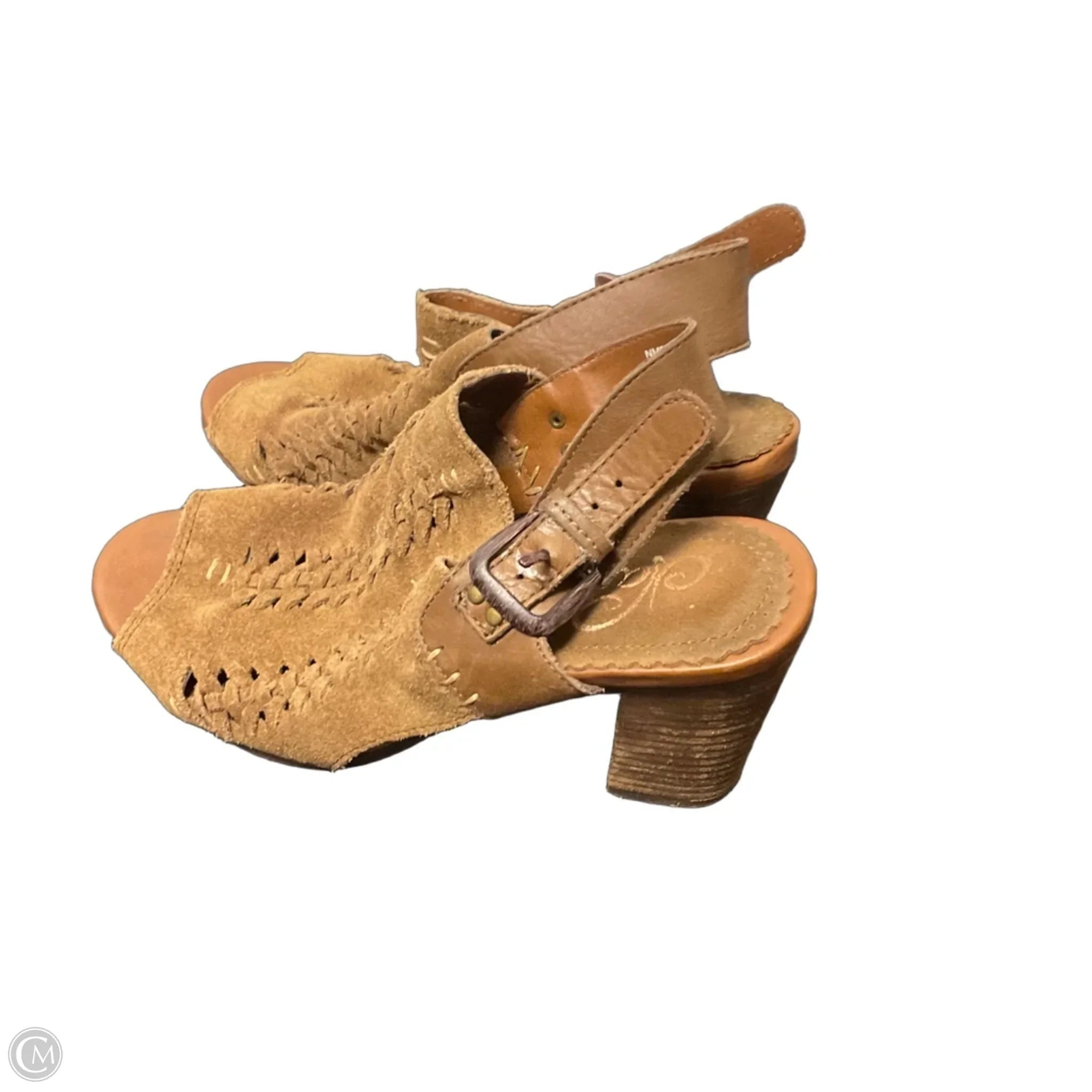 Sandals Heels Block By Naughty Monkey In Brown, Size: 6.5