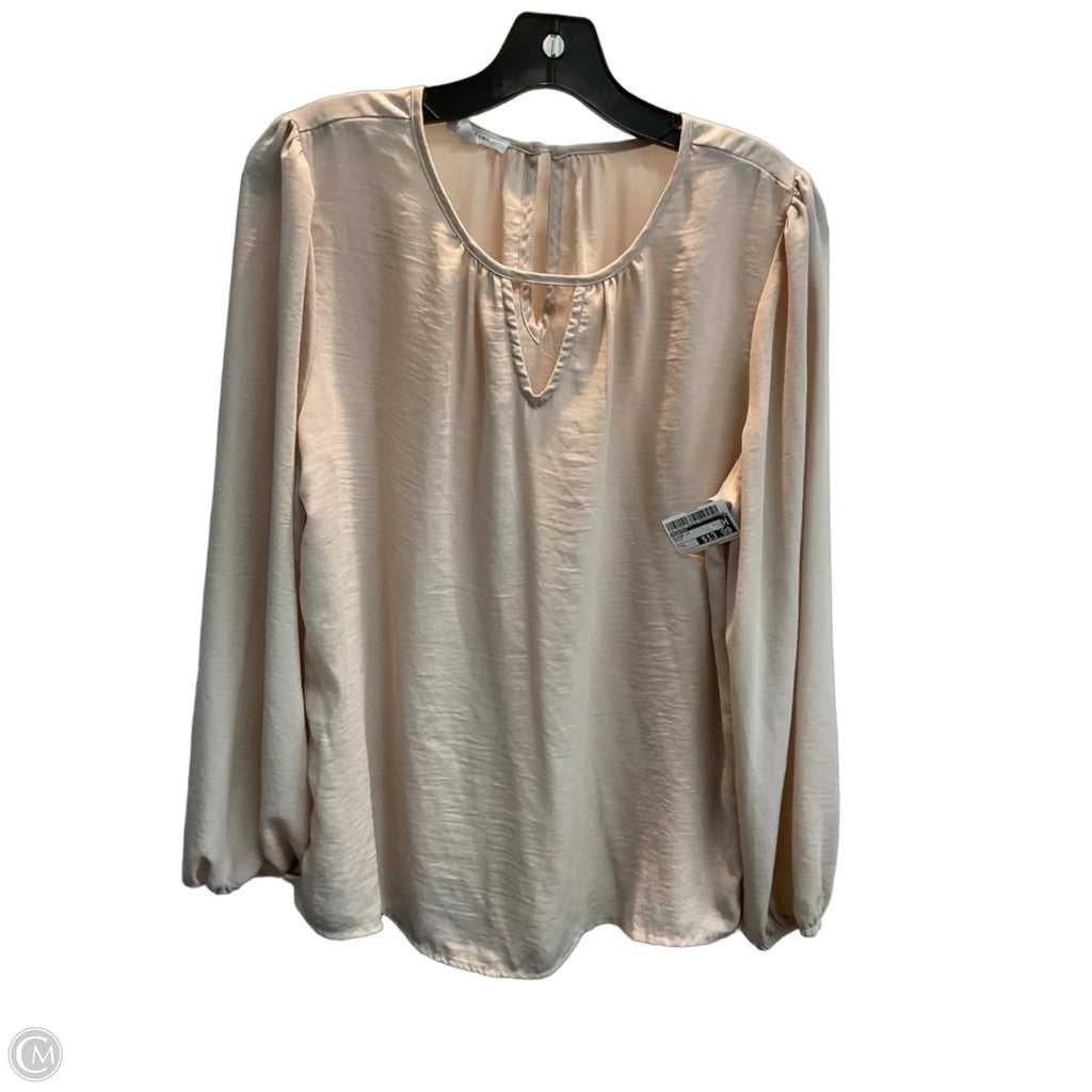 Blouse Long Sleeve By Maurices In Beige, Size: L