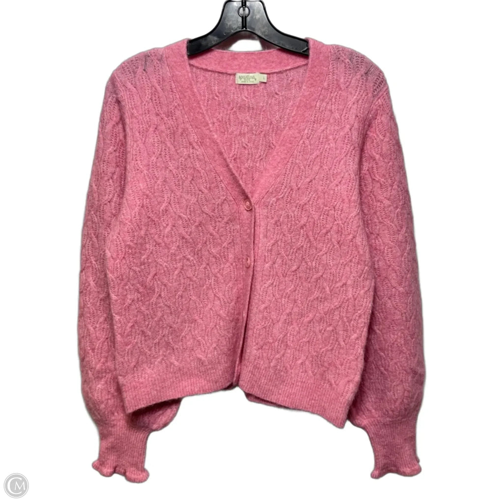 Nadine Sweater Cardigan Designer By Spartina In Pink, Size: L
