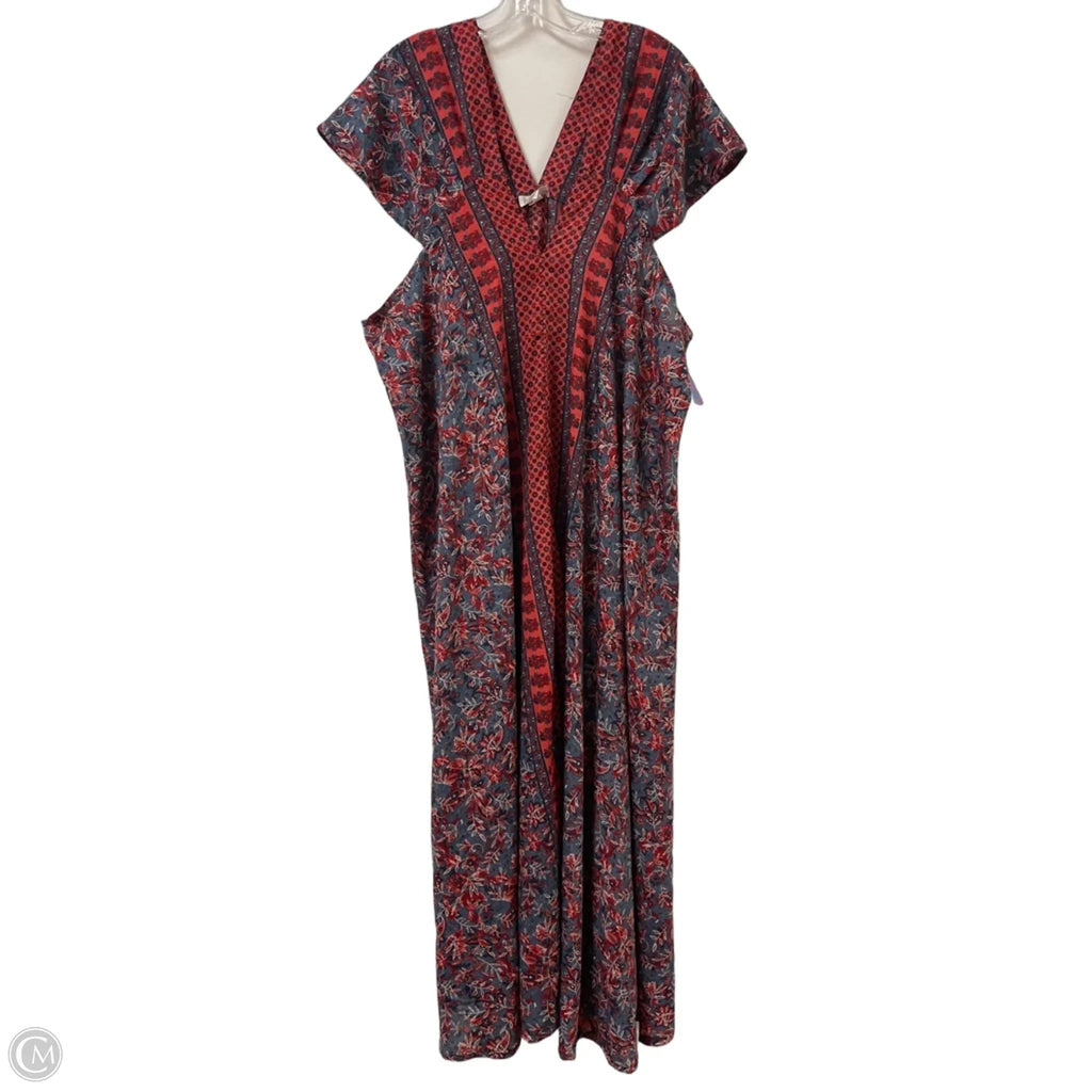 Dress Casual Maxi By Bohme In Blue & Red, Size: 3x