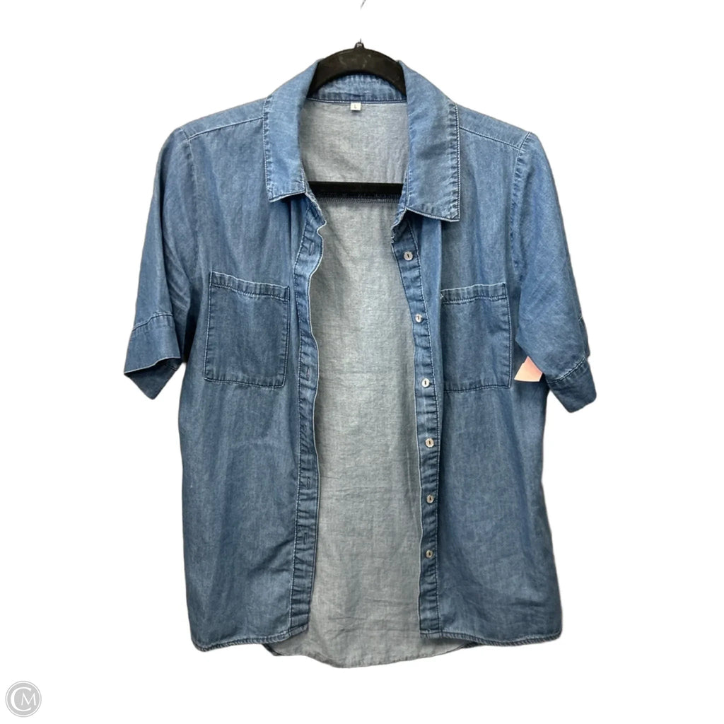 Top Short Sleeve By Clothes Mentor In Blue Denim, Size: L