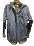 Blouse Long Sleeve By Loft In Blue Denim, Size: M