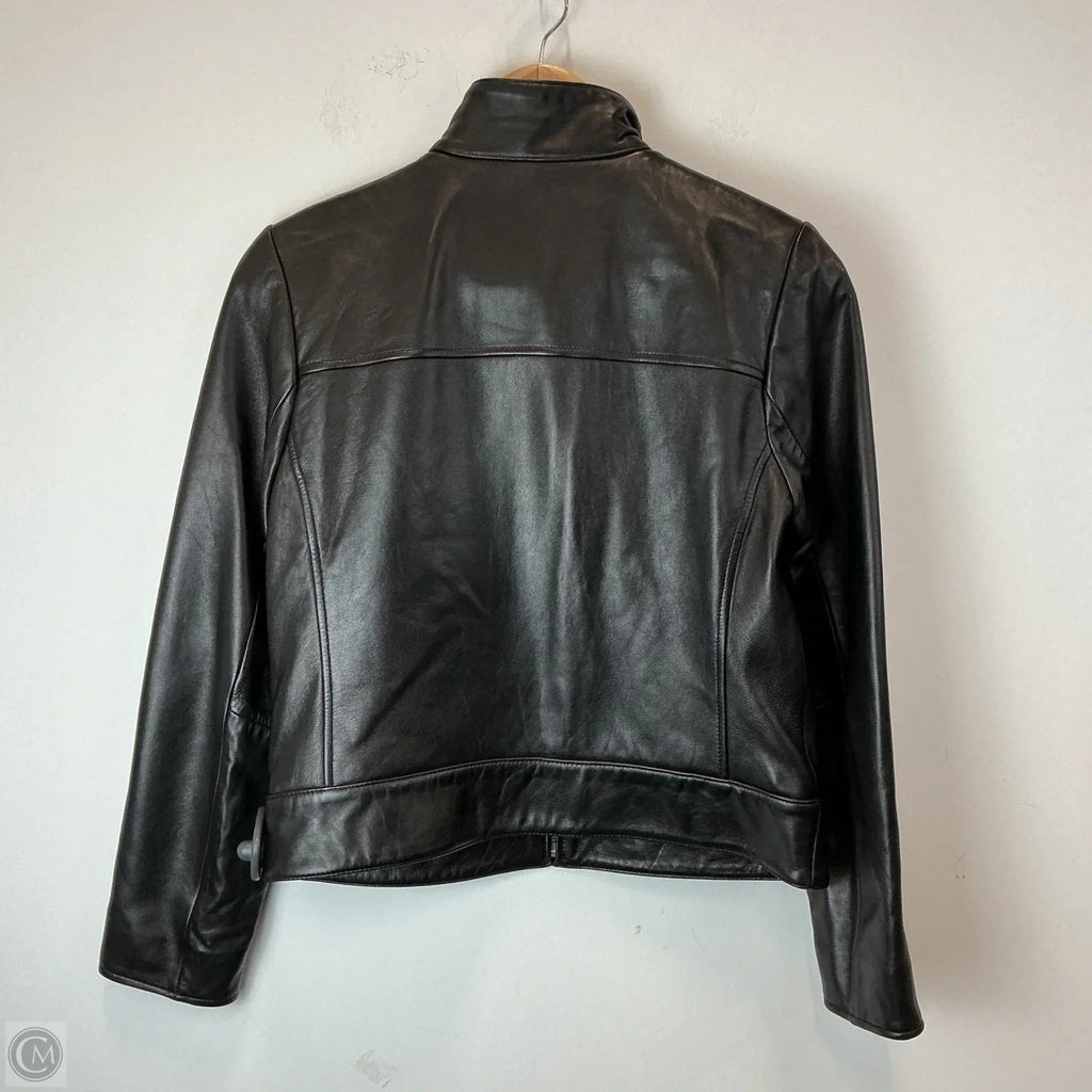Jacket Leather By Valerie Stevens In Black, Size: Sp