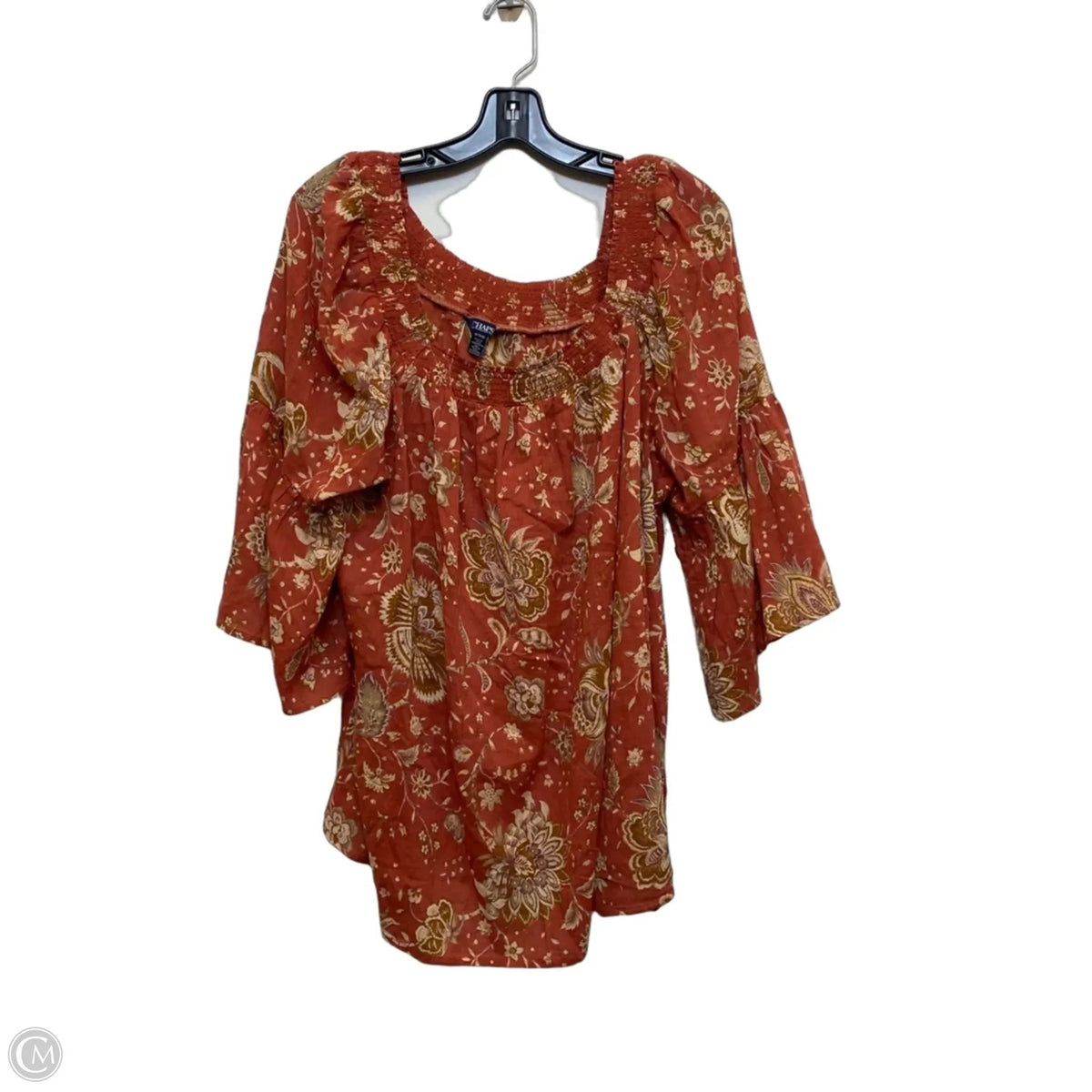 Top 3/4 Sleeve By Chaps In Orange, Size: 1x