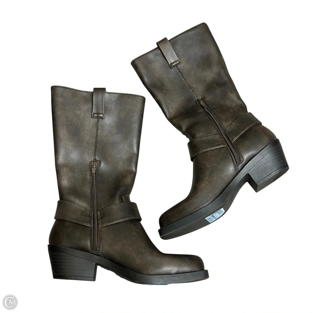 Boots Mid-calf Heels By Time And Tru In Brown, Size: 6