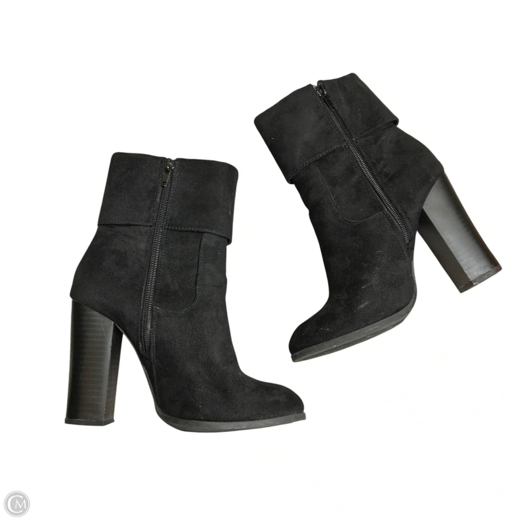 Boots Ankle Heels By Ollio In Black, Size: 6