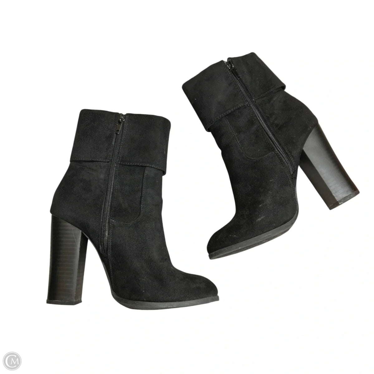 Boots Ankle Heels By Ollio In Black, Size: 6