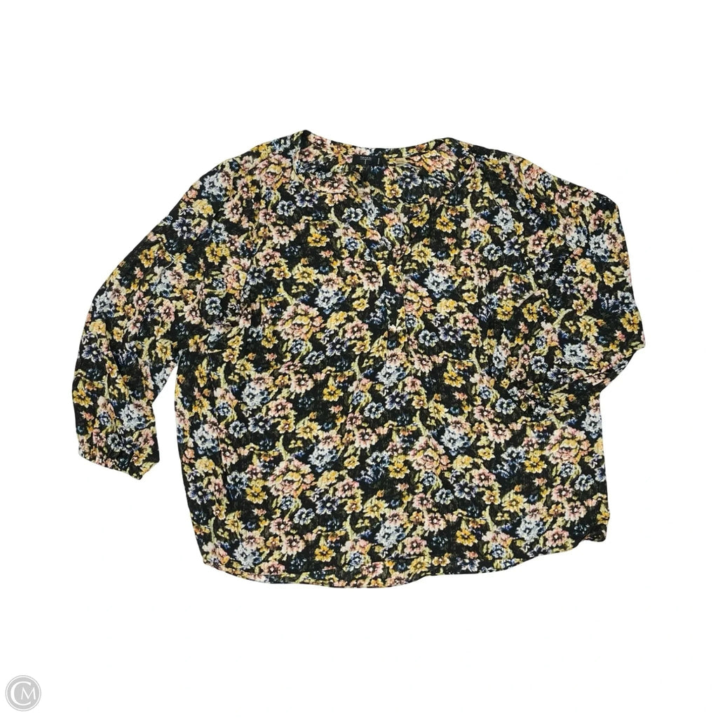 Blouse Long Sleeve By Tahari In Black, Size: 3x