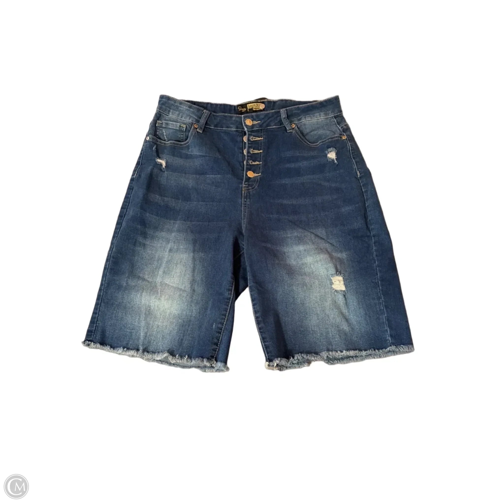 Shorts By Suzanne Betro In Blue Denim, Size: 14