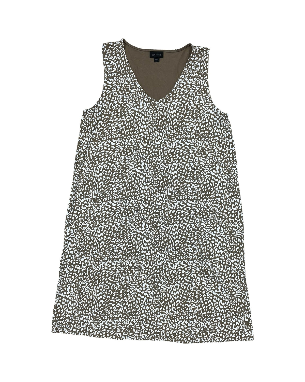 Dress Casual Midi By J. Jill In Brown & Cream, Size:M