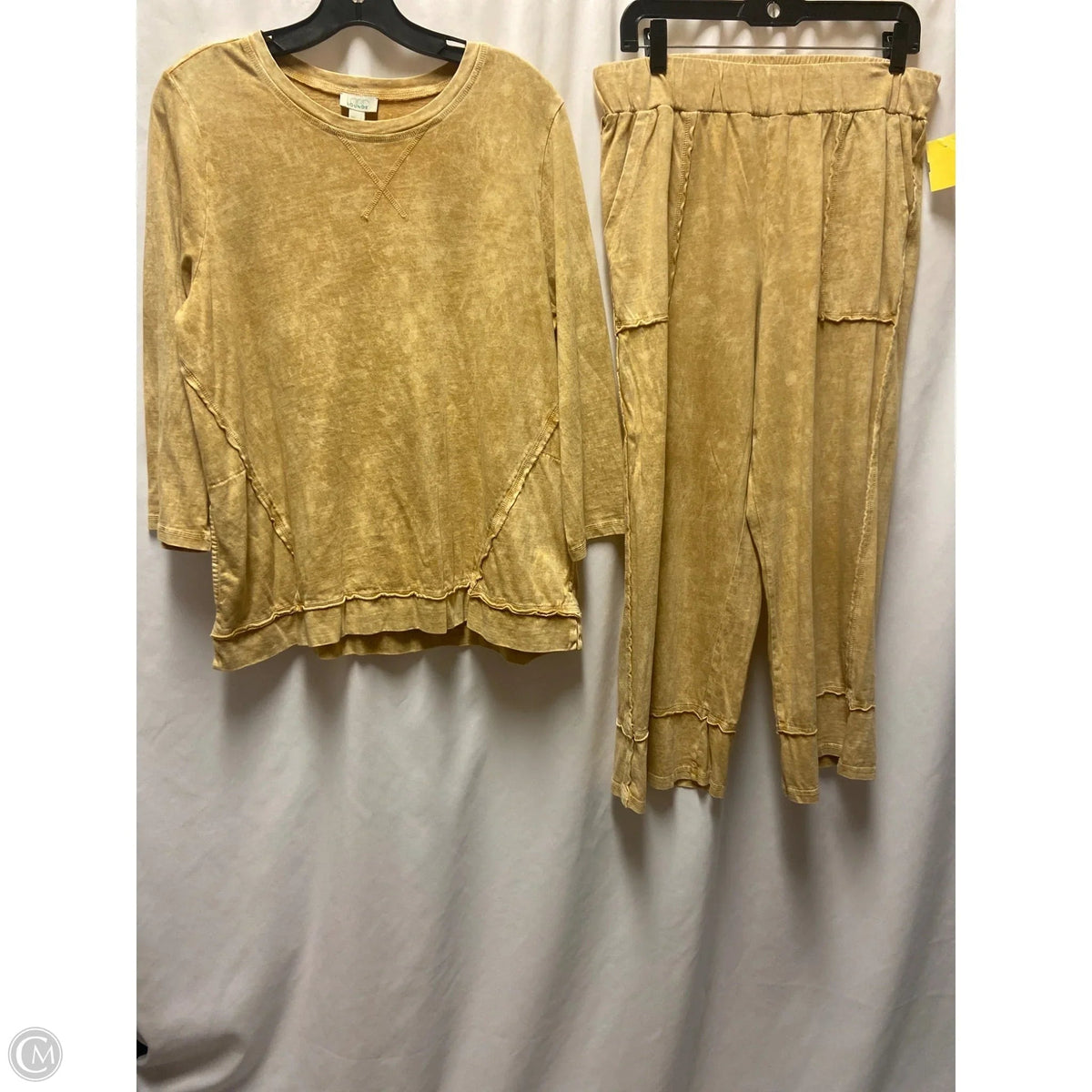 Pants Set 2pc By Logo In Yellow, Size: L
