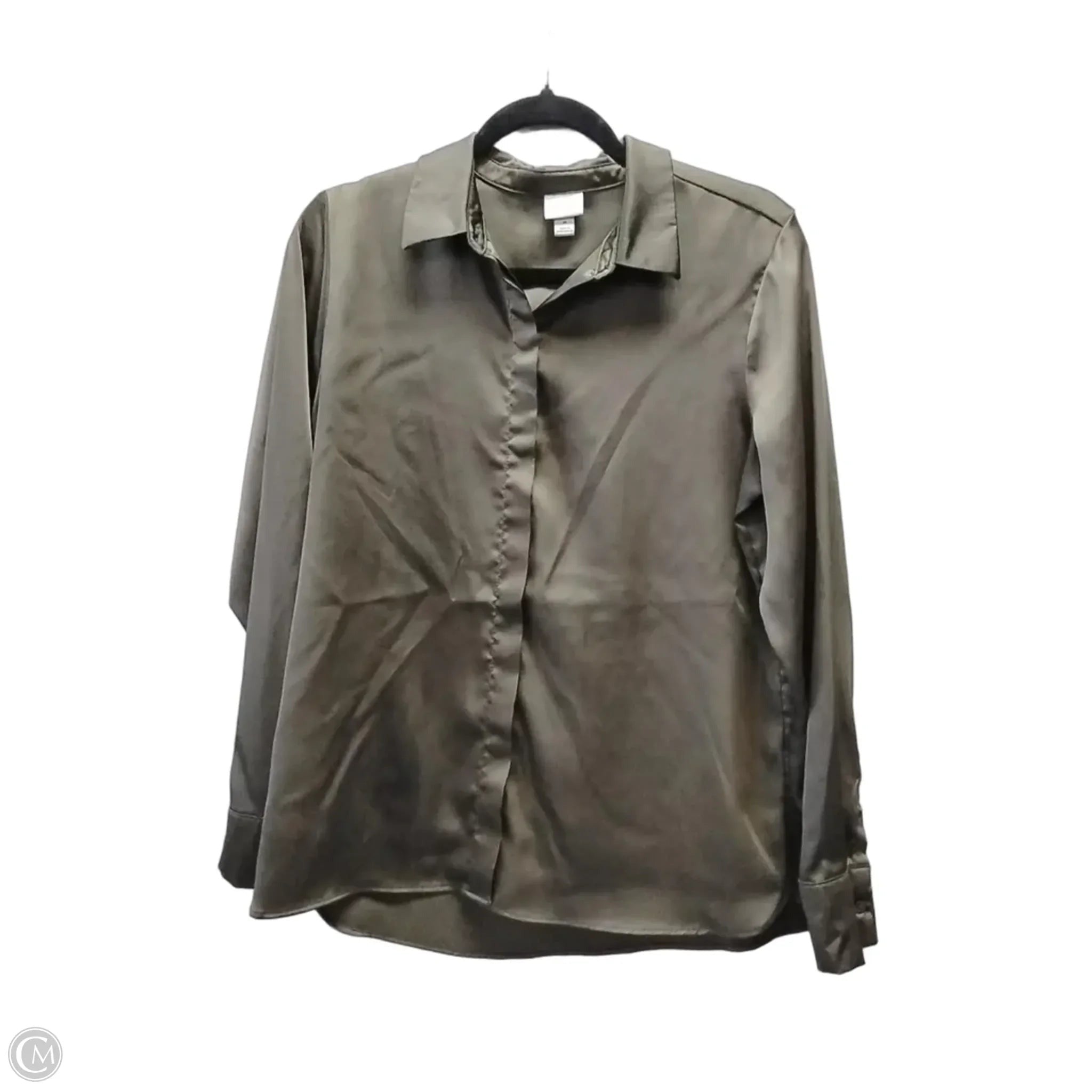 Blouse Long Sleeve By A New Day In Green, Size: M