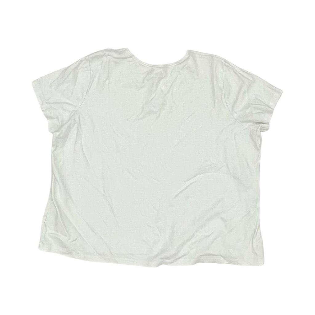 Top Ss Basic By Croft And Barrow In White, Size:2X